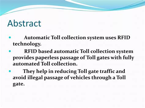 rfid based automatic toll collection system ppt|automatic toll collection system presentation.